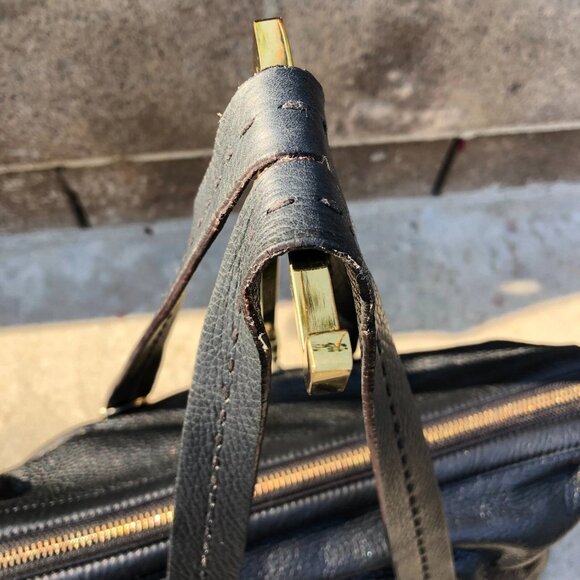 ISAAC MIZRAHI LIVE! Genuine Leather Purse Shoulder Handbag Satchel Black Women's - Picture 3 of 14